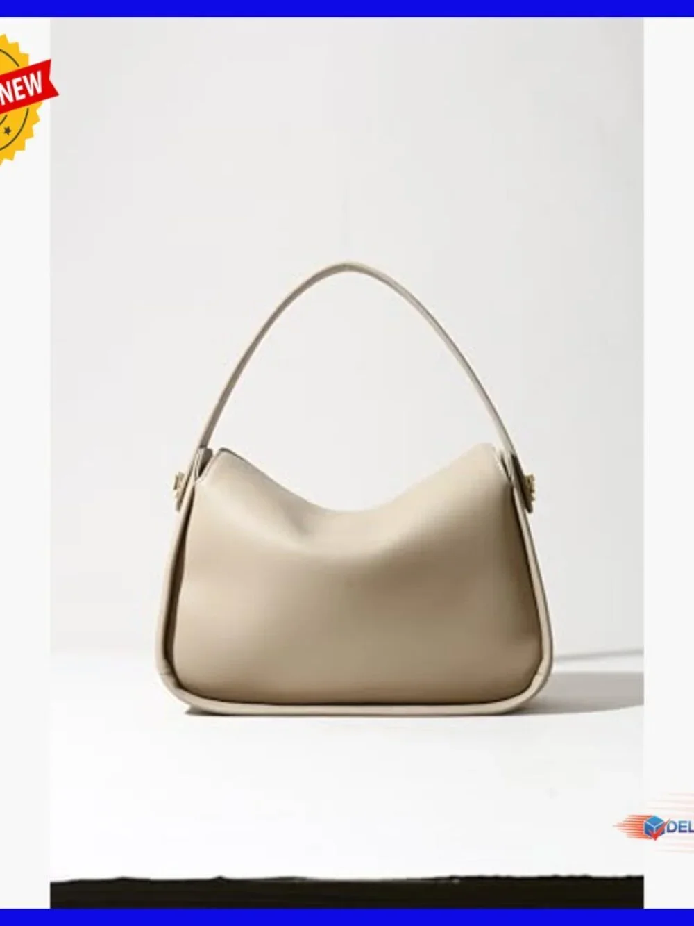 Genuine Leather Hobo Bag with Magnetic Flap, Adjustable Strap, Spacious